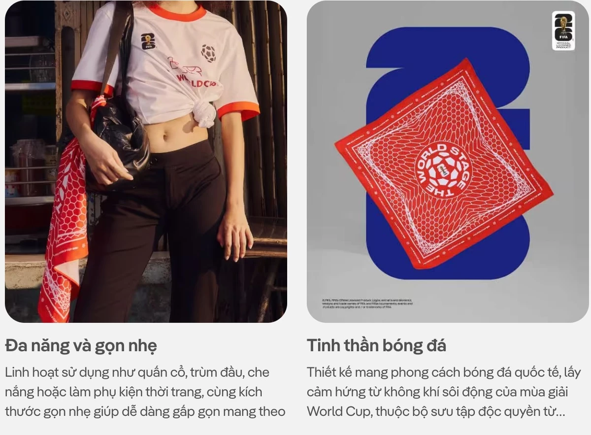 Khăn thời trang Bandana World Cup thấm hút, nhanh khô