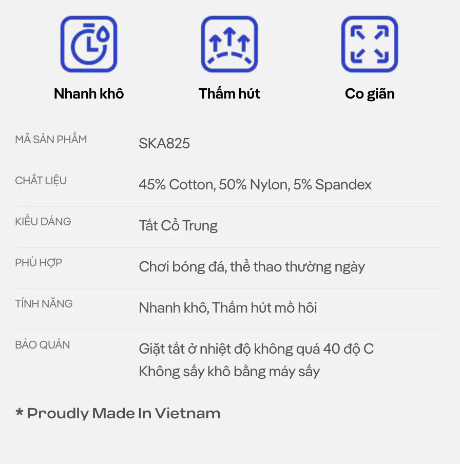 [BST WORLD CUP 2026]Tất thể thao Thể Thao Cổ Trung World Cup co giãn, thấm hút, nhanh khô