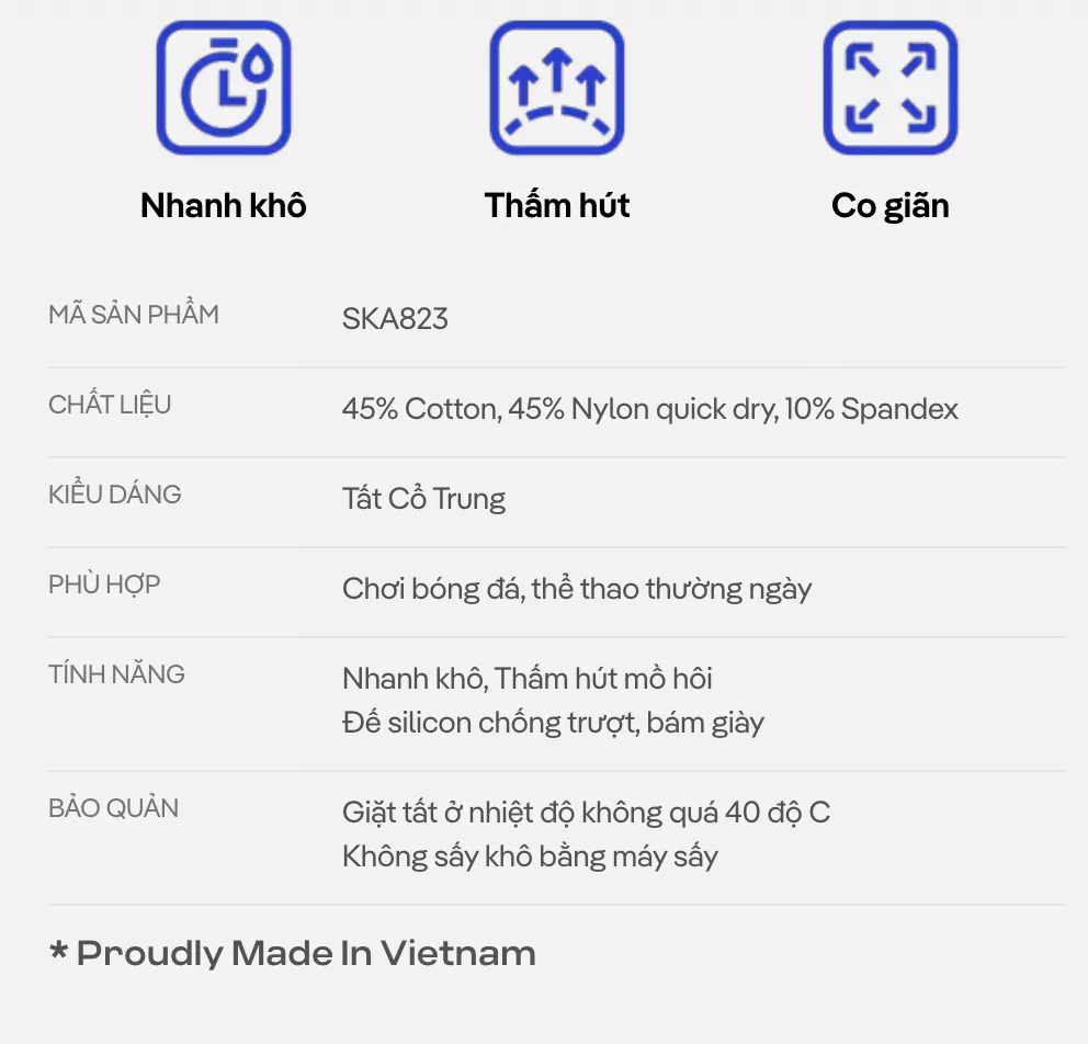 Tất thể thao Bóng Đá Cổ Trung Logo World Cup co giãn, thấm hút, nhanh khô