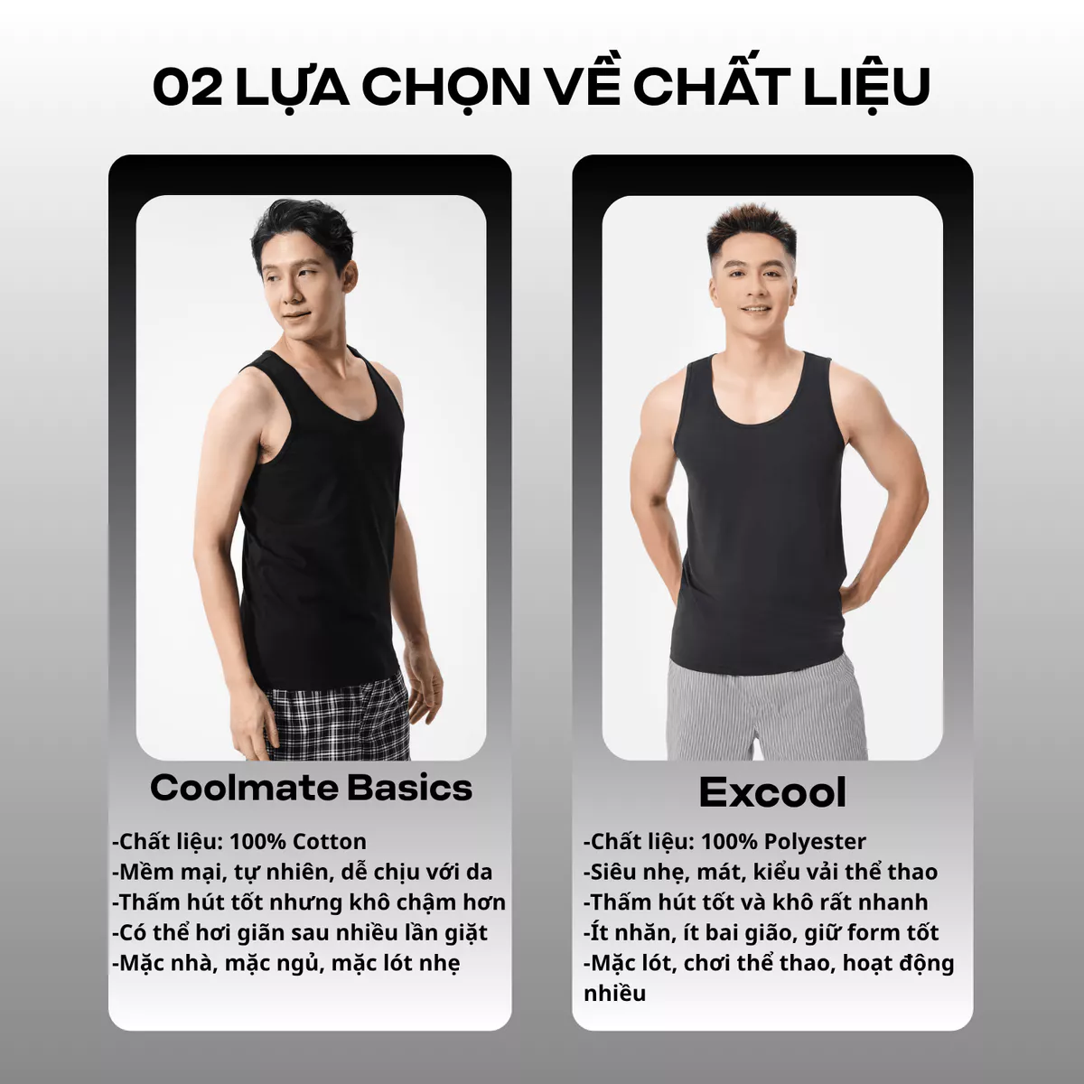 Combo Pack 3 Áo ba lỗ mặc nhà thoải mái, nhẹ, thấm hút tốt Coolmate