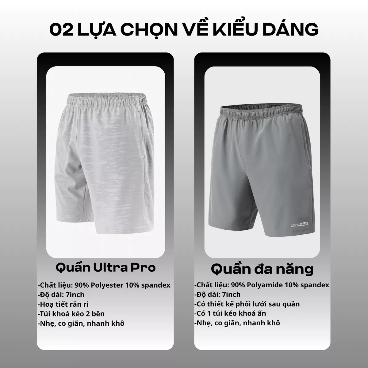 Set thể thao nam Áo thun Jacquard Seamless + Quần short 7 inch Thoáng khí thấm hút Coolmate