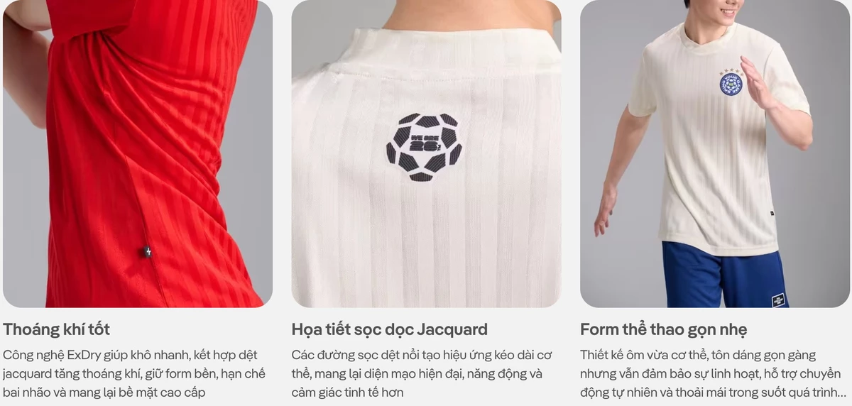 [VOUCHER 45%]Set đồ thể thao bóng đá World Cup Áo thun cổ tròn Jacquard và Quần short Exdry Peformance COOLMATE