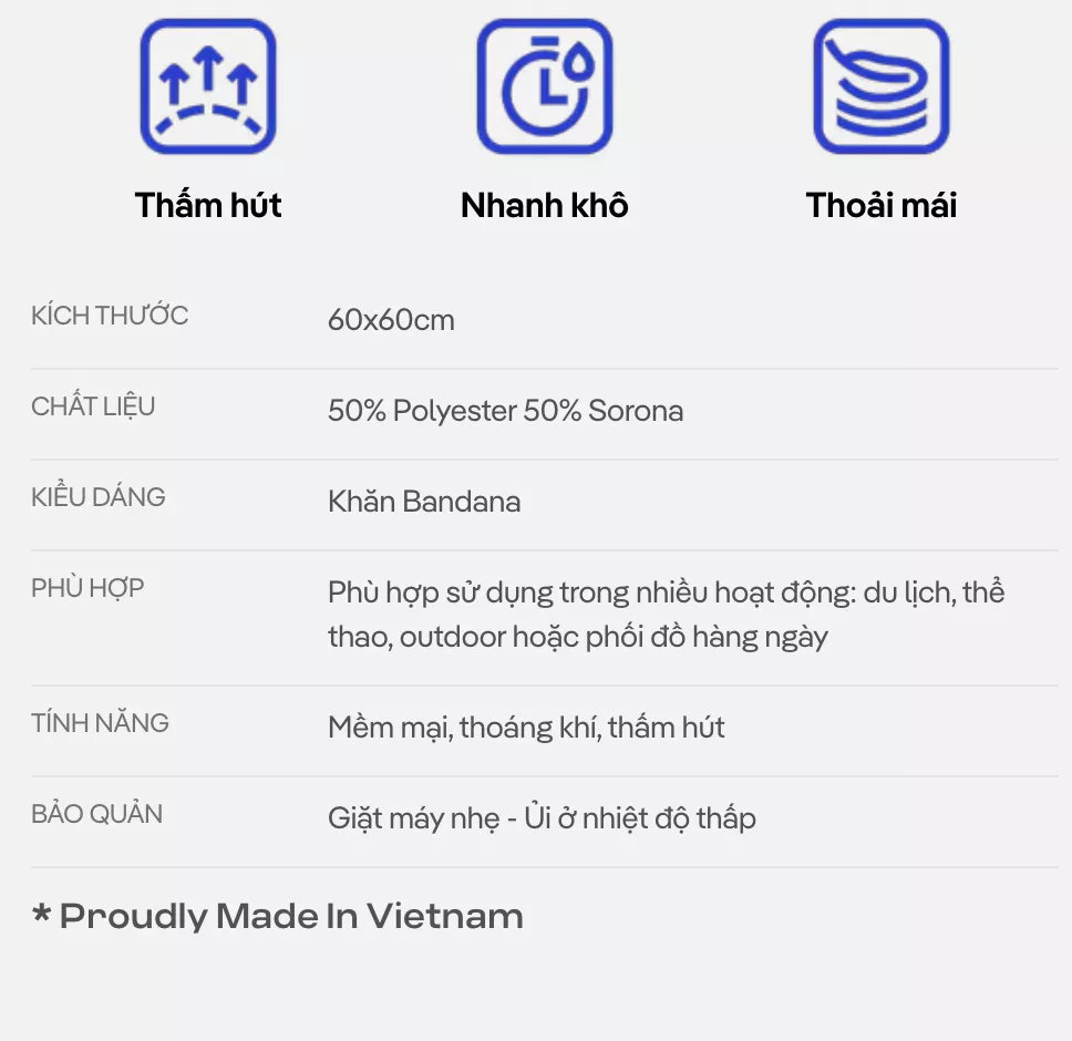 Khăn thời trang Bandana World Cup thấm hút, nhanh khô