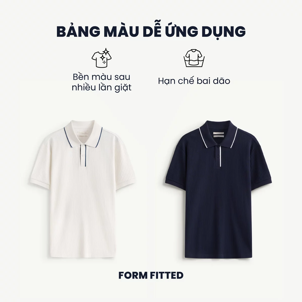 Áo Polo Tay Ngắn Nam Phối Cổ Form Fitted - Routine 10F25POL016