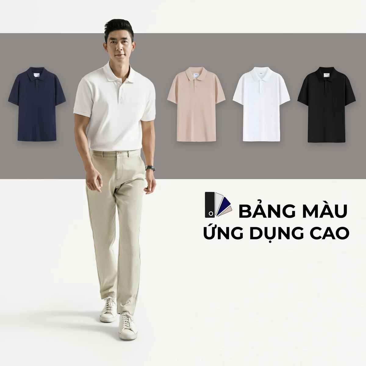 [UP TO 20%++] Áo Polo Nam Trơn Ngắn Tay Trơn Form Fitted - Routine 10S25POL024R2