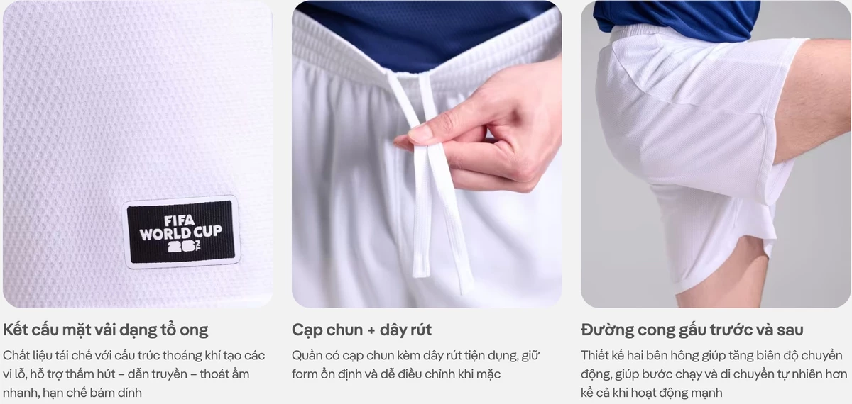 [VOUCHER 45%]Set đồ thể thao World Cup Áo thun ProActive Quần short basic Exdry Performance bóng đá COOLMATE