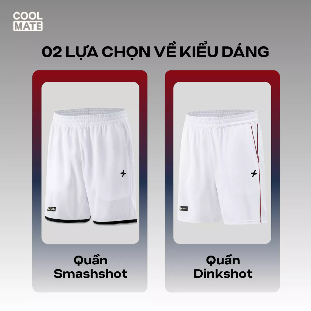 Set đồ bộ thể thao nam Pickleball Áo thun cổ V và Quần short Essentials Nhanh khô Coolmate