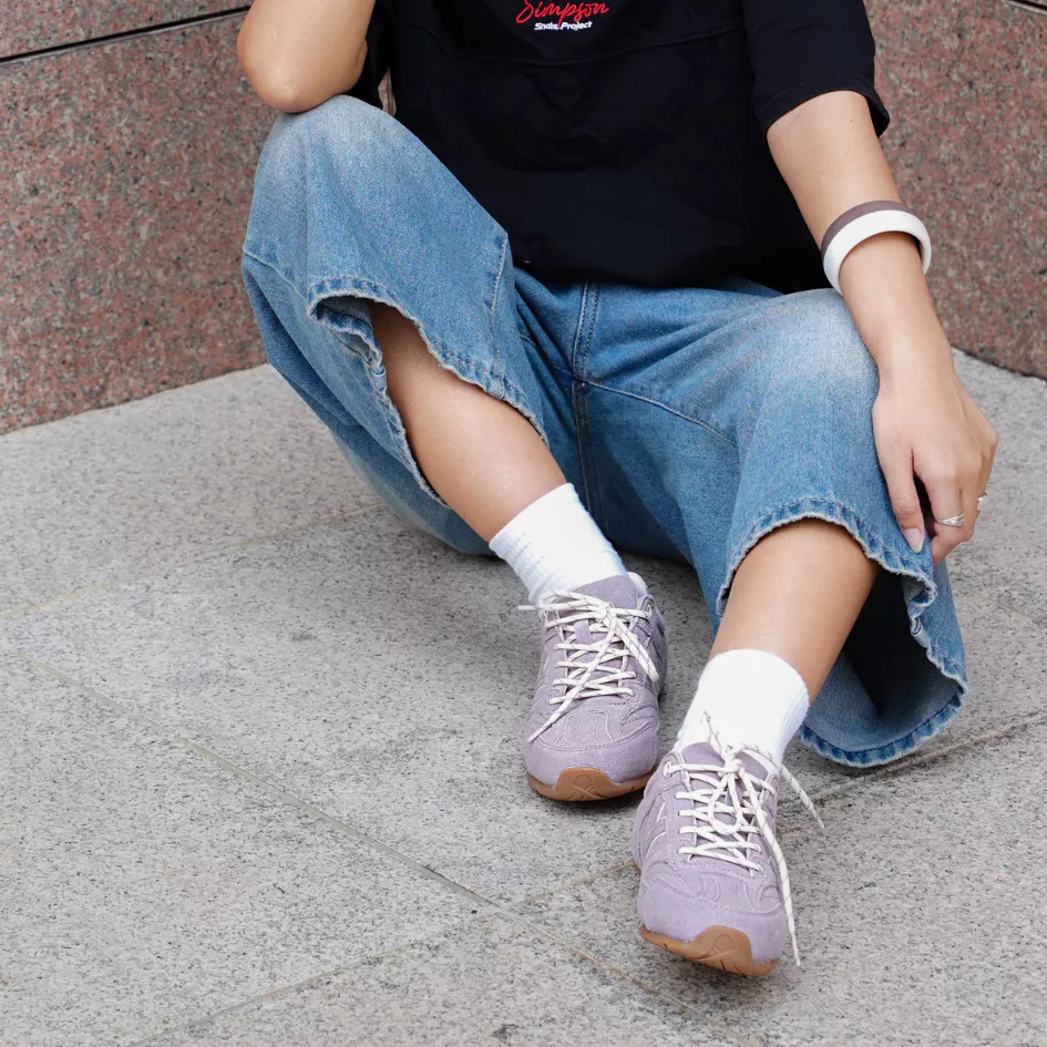 Giày Sneaker  Nữ Da Suede Cao Cấp Dincox Shoes DC51 VIOLET DUSK
