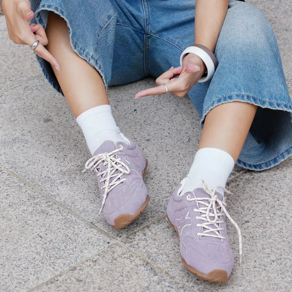 Giày Sneaker  Nữ Da Suede Cao Cấp Dincox Shoes DC51 VIOLET DUSK