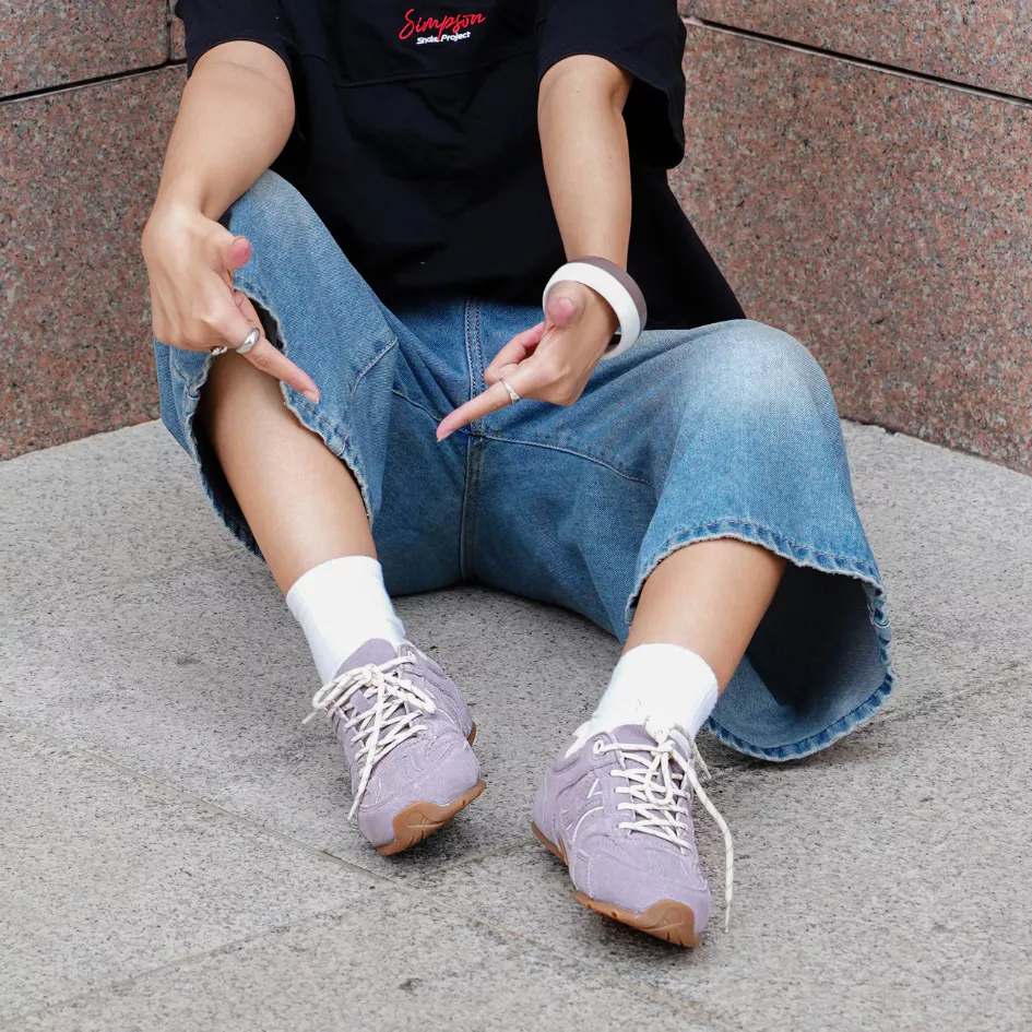 Giày Sneaker  Nữ Da Suede Cao Cấp Dincox Shoes DC51 VIOLET DUSK