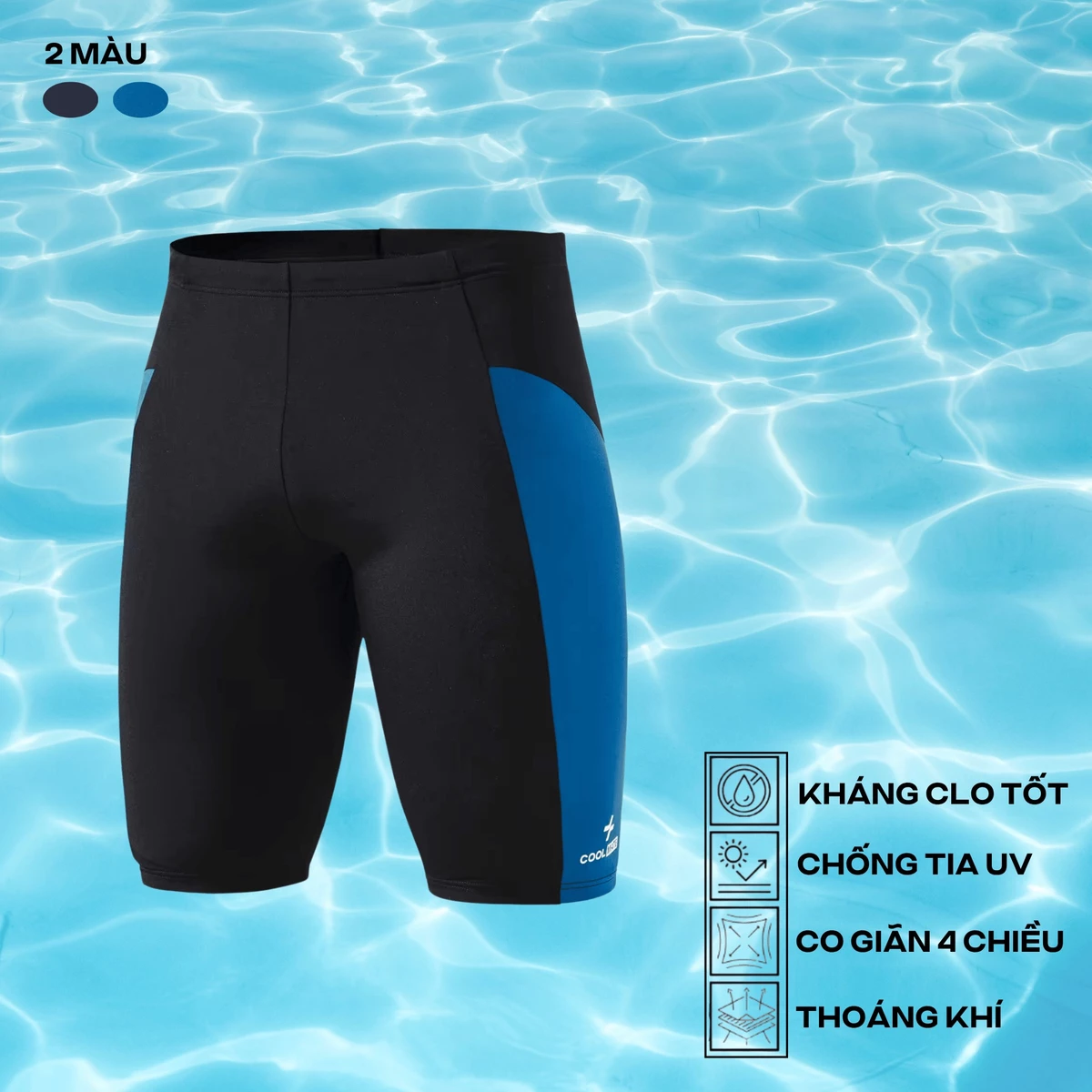 BST Quần bơi nam 9inch bền bỉ, nhanh khô, chống bám nước, chống UV, đồ đi biển Coolmate
