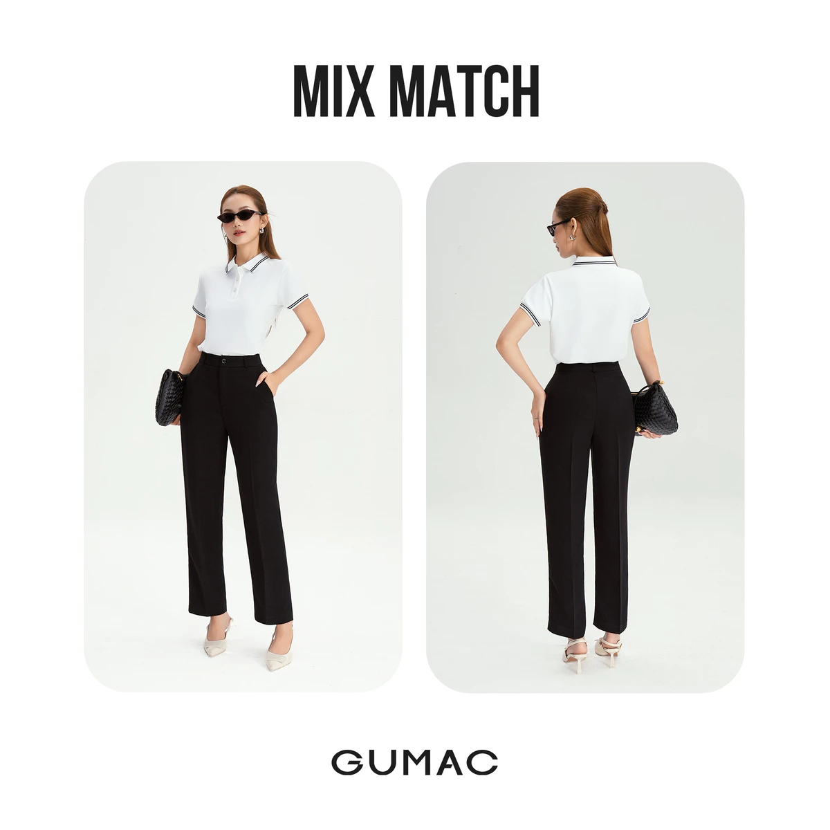 Áo Polo Nữ GUMAC Áo Thun Cá Sấu Cổ Phối Viền Co Giãn Thanh Lịch Công Sở, Thể Thao LPLE0917