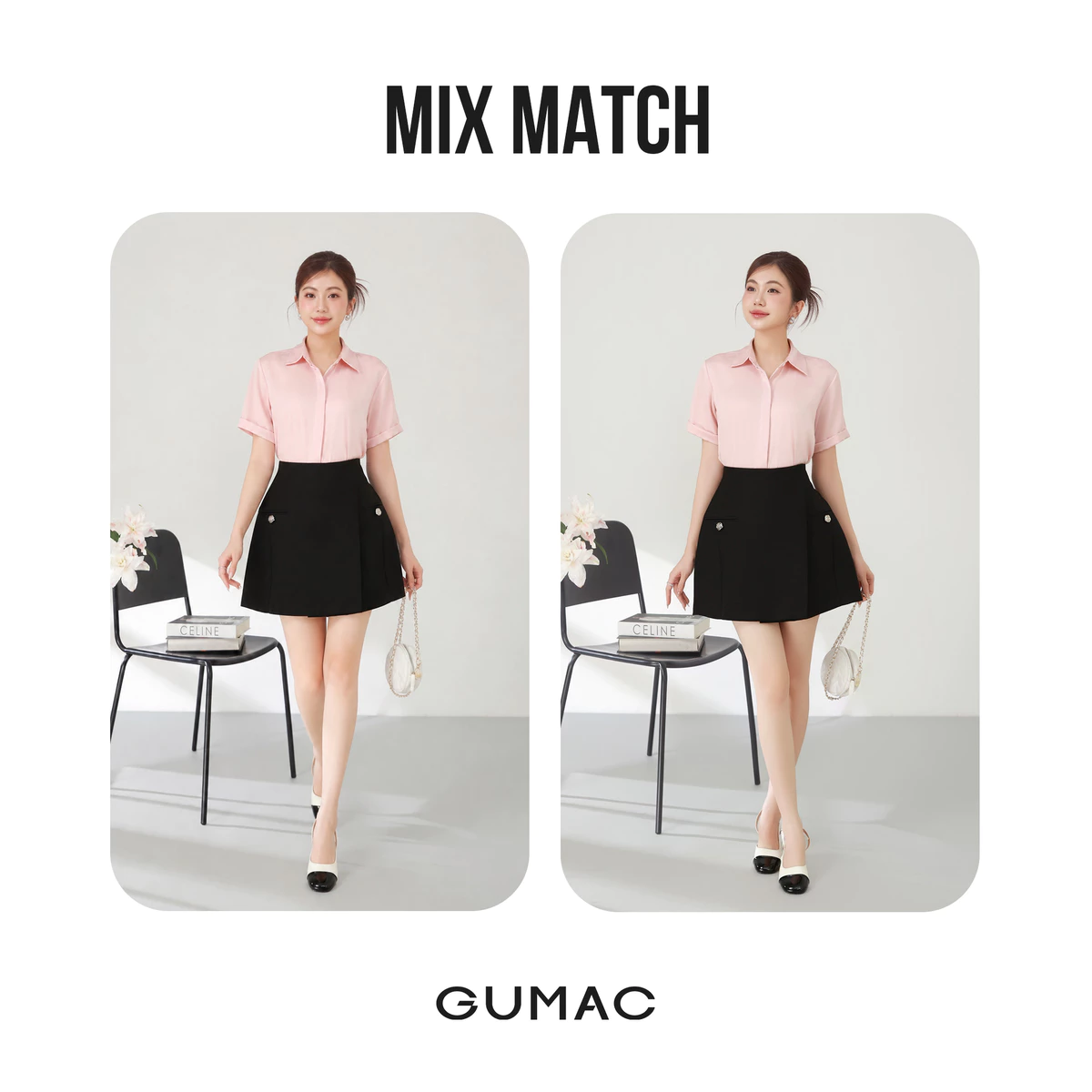 [MUA 2 GIẢM 80K] Áo Sơ Mi Nữ GUMAC Công Sở Tay Ngắn Nẹp Giấu Nút Đứng Form Chất Lụa Dày Dặn Cao Cấp LAF0339
