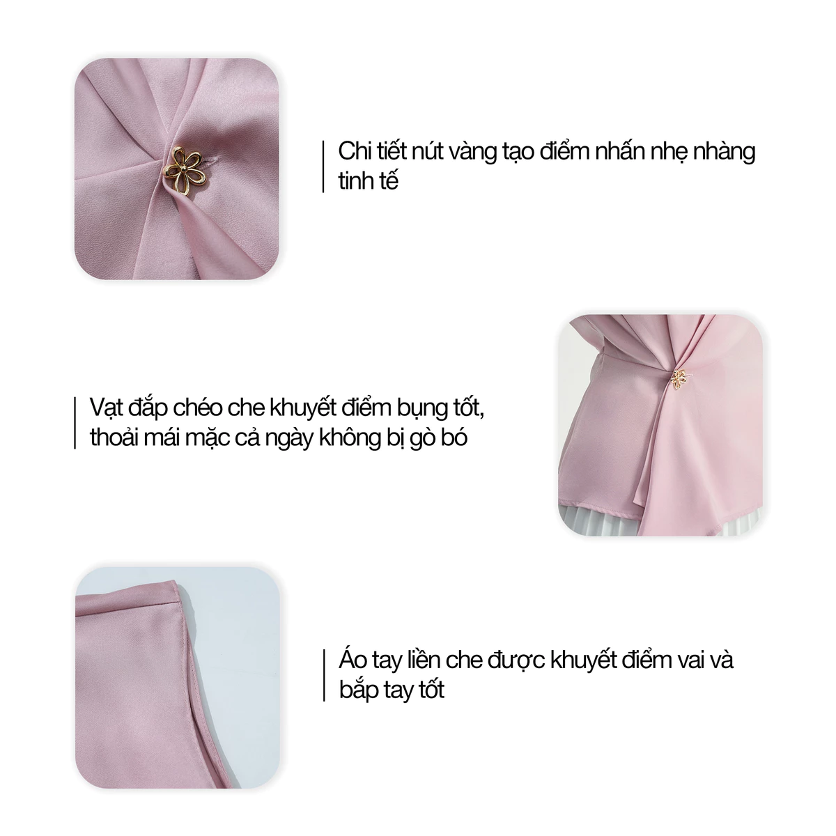 [NHẬP MÃ AFFTHAG GIẢM 99K] Áo Kiểu Nữ GUMAC Áo Sơ Mi Công Sở Peplum Vạt Đắp Tay Liền Chất Lụa Sang Trọng LAF1104