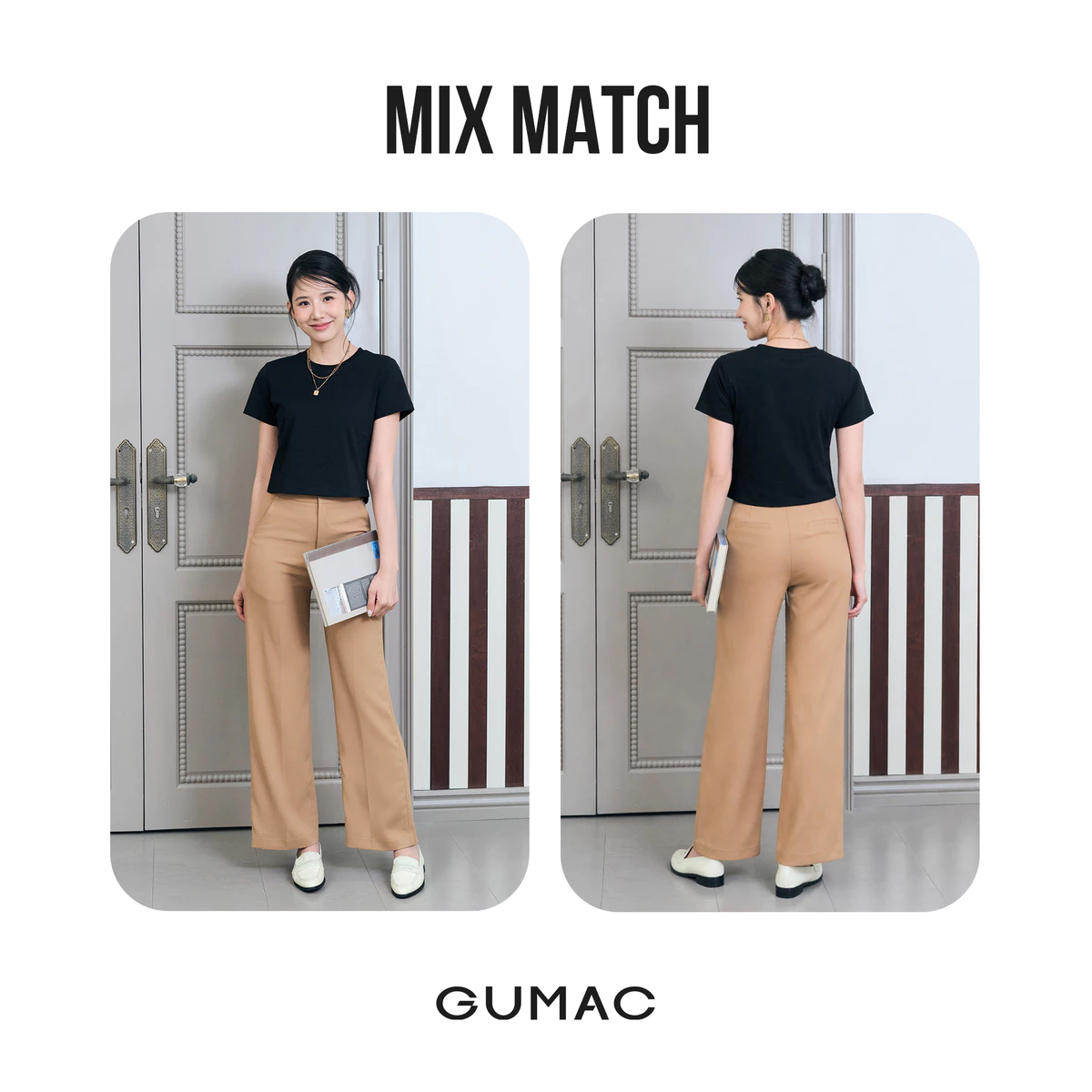 Áo Thun Nữ GUMAC Áo Phông Suông Lửng Trơn Cơ Bản Basic Cotton Mềm Mịn Thoáng Mát LATG06097