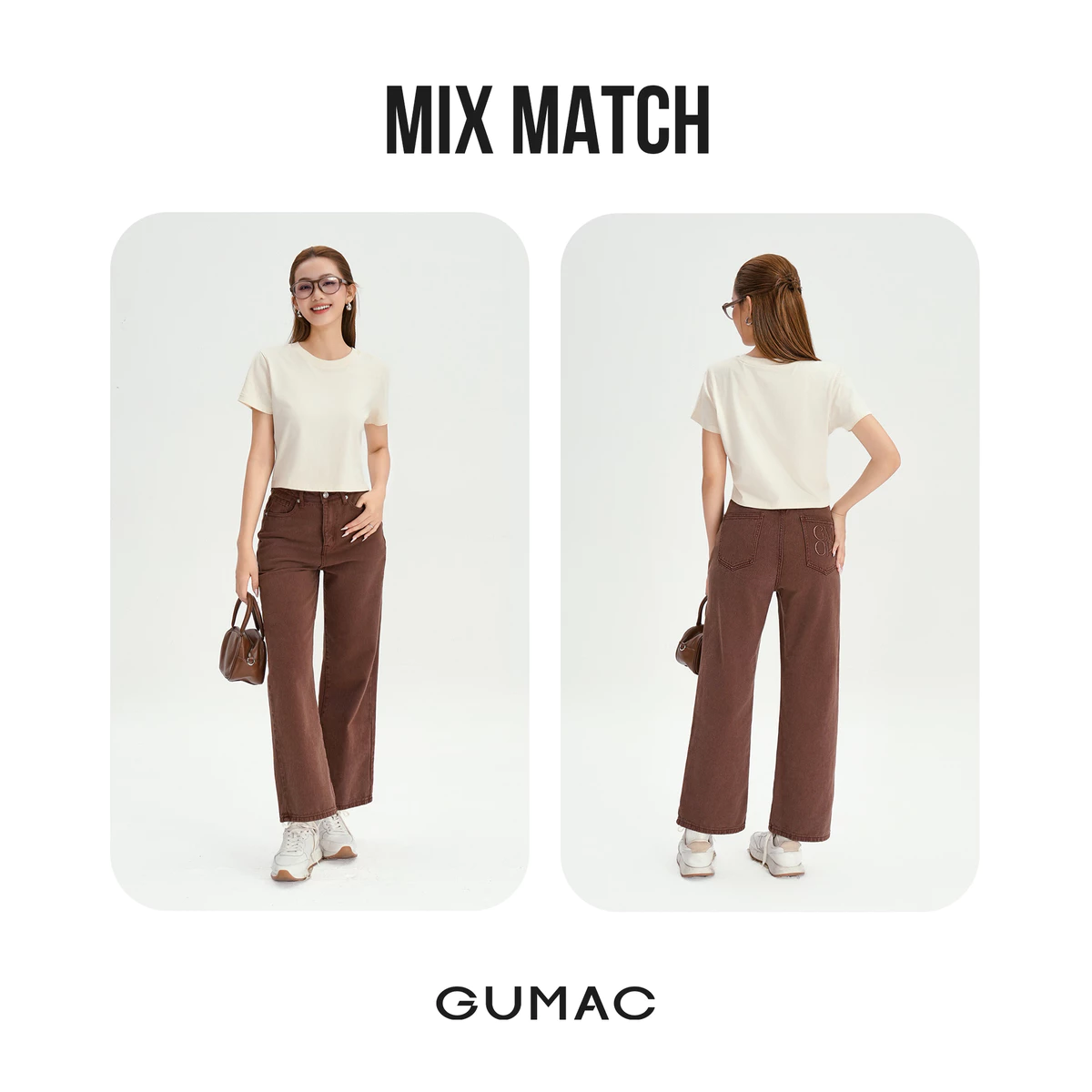 Áo Thun Nữ GUMAC Áo Phông Suông Lửng Trơn Cơ Bản Basic Cotton Mềm Mịn Thoáng Mát LATG06097