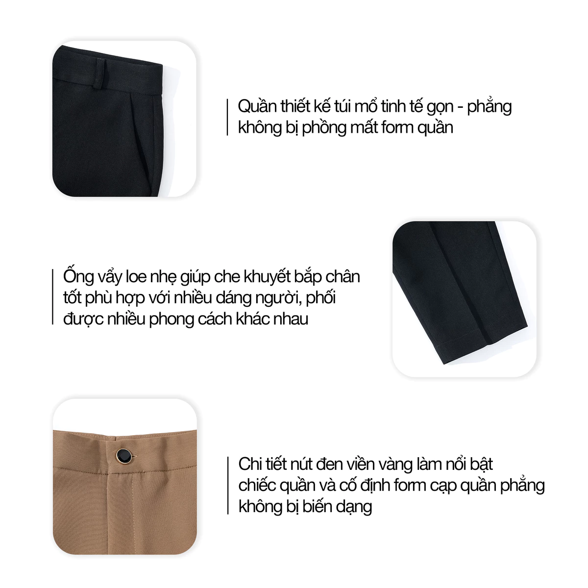 [NHẬP MÃ AFFTHAG GIẢM 99K] Quần Ống Suông Nữ 98cm GUMAC Lưng Cao Chất Cotton Công Sở Dáng Dài Cạp Cao Loe Nhẹ QE04001