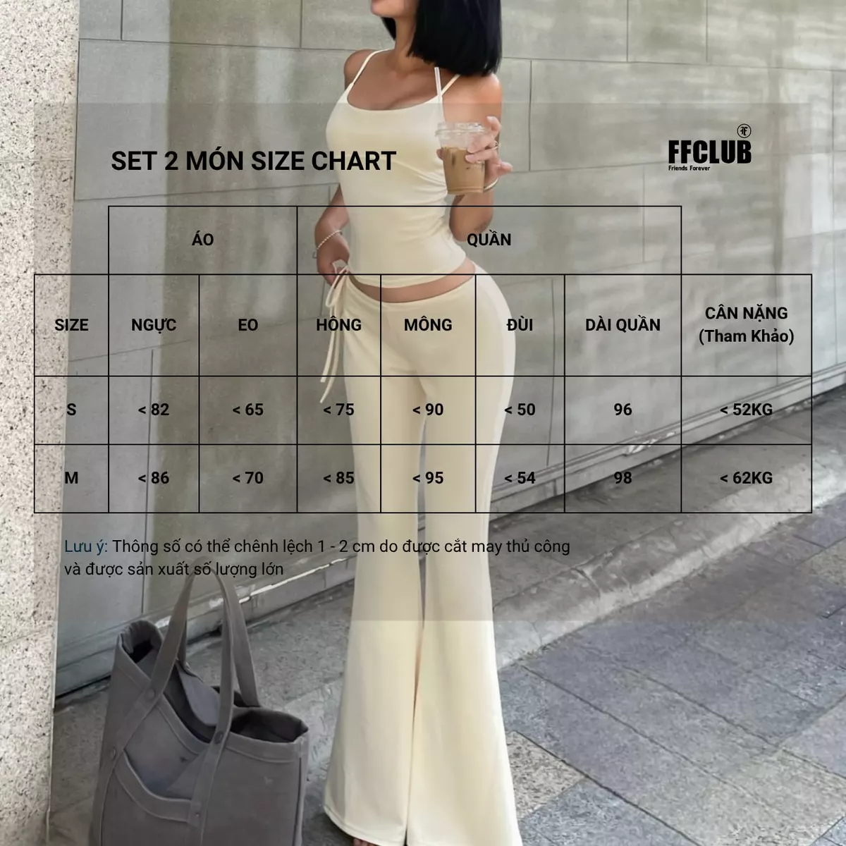 Set Tanktop 2 Dây, Quần dài Ống loe Cạp trễ thun Poly dày dặn FFCLUB