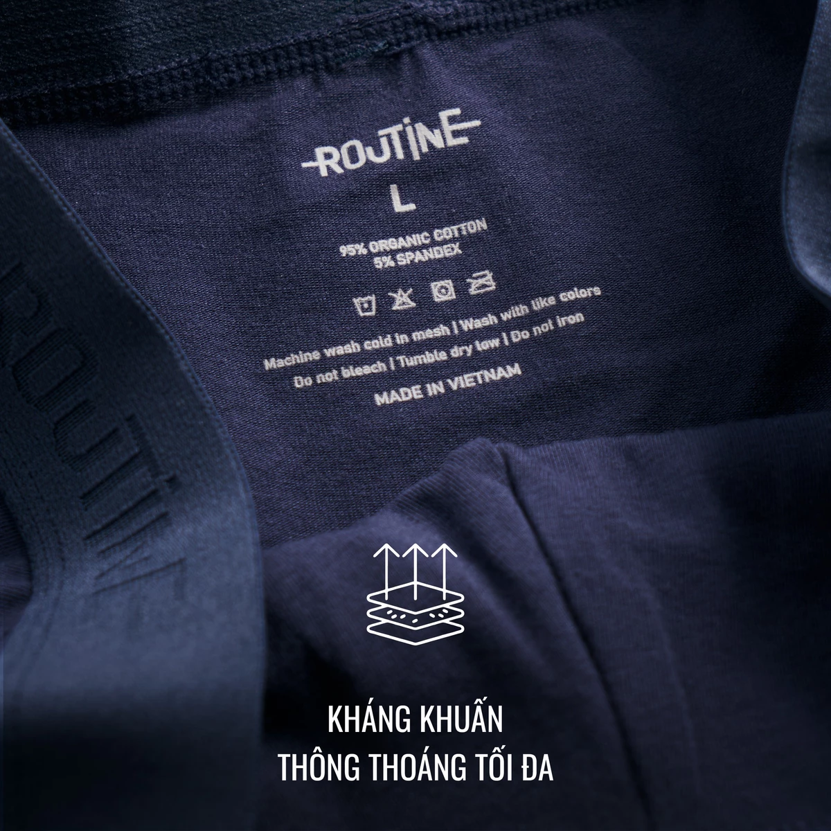 [MUA 3 GIẢM 10%] Quần Lót Nam Organic Cotton Trơn Phối Lưng Form Boxer - Routine 10S25UND001