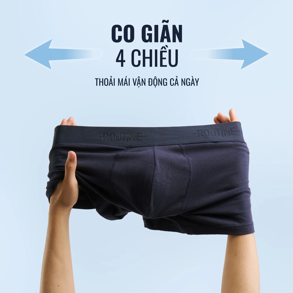 [MUA 3 GIẢM 10%] Quần Lót Nam Organic Cotton Trơn Phối Lưng Form Boxer - Routine 10S25UND001