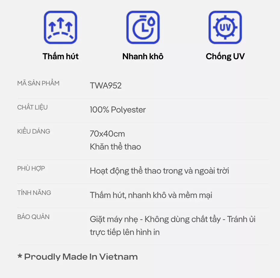 Khăn thể thao đa năng ActiveDry Lite mềm mại thấm hút, khăn tập gym Tennis, Pickleball, bơi Coolmate