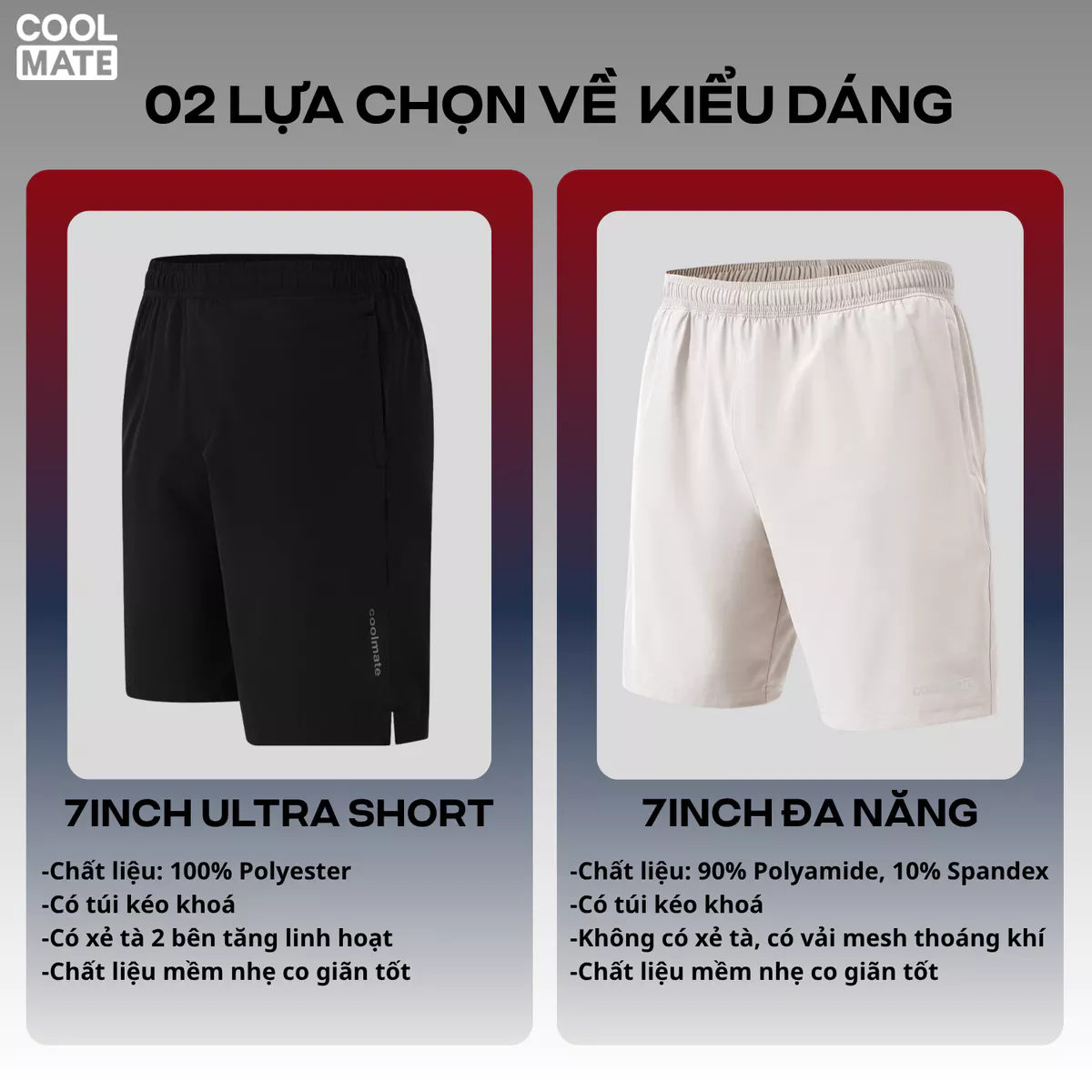 Set thể thao tập gym,Pickleball nam Áo Thun Essential + Quần Short 7inch thoáng khí Coolmate