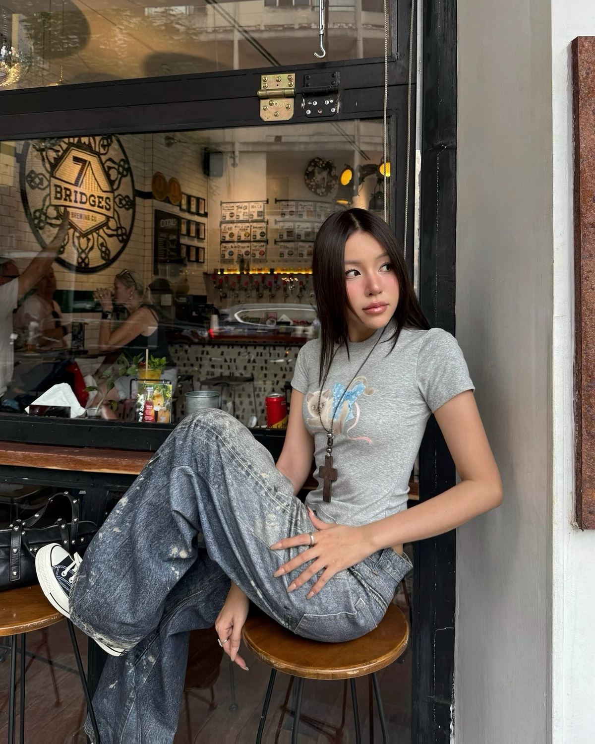 LSOUL Quần Jeans Baggy Họa Tiết Loang Yeom Bottom Ver 2 J25070822