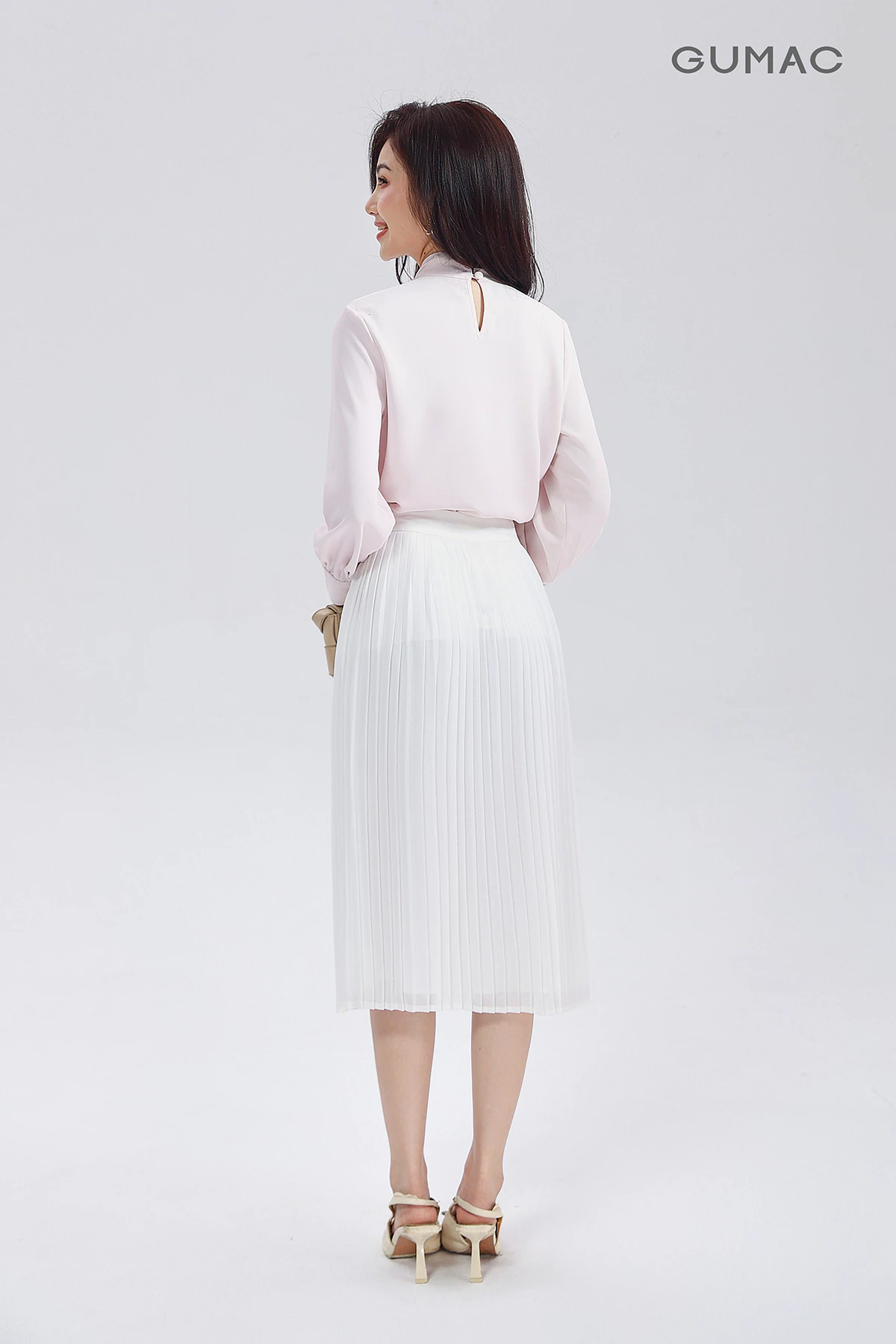 Chân Váy Nữ GUMAC Form A Dập Ly Tôn Dáng Chất Liệu Chiffon Thoáng Mát Cao Cấp Thanh Lịch LVF0821