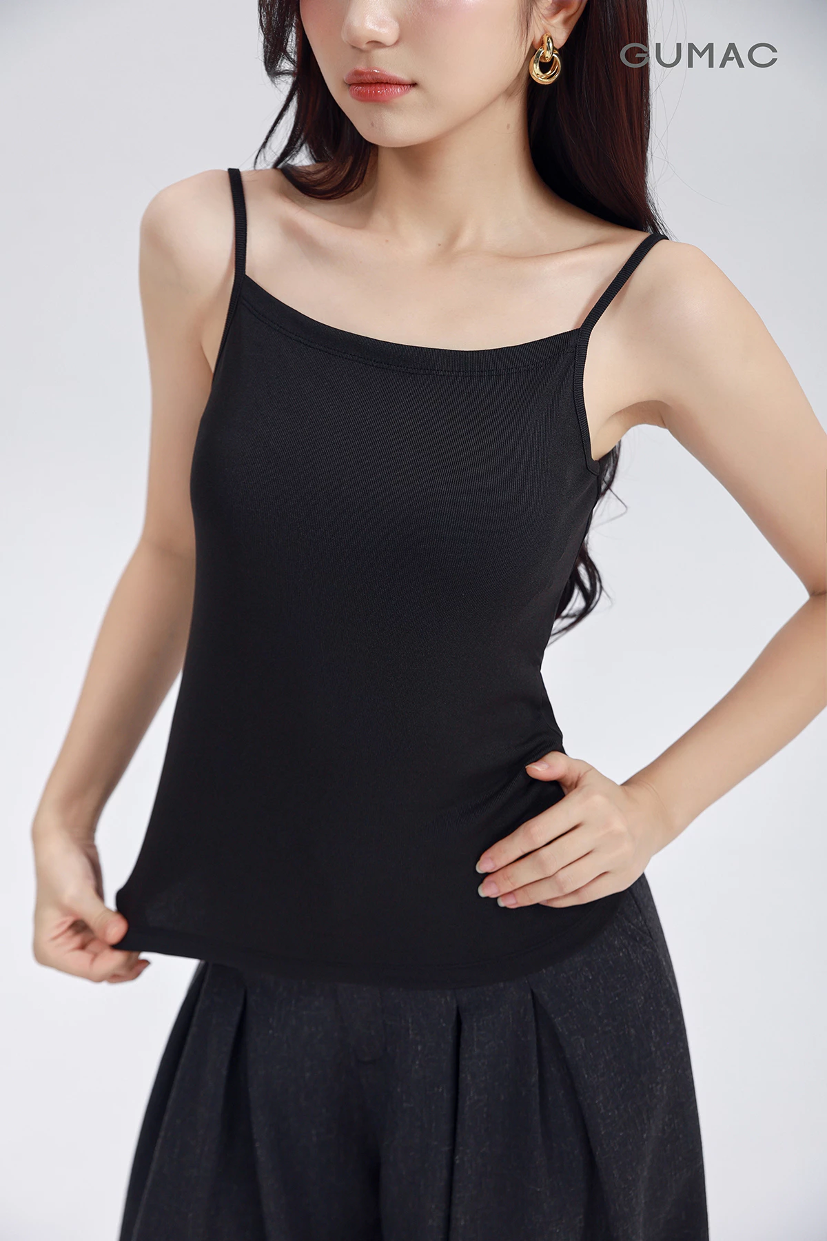 Áo Tanktop 2 Dây GUMAC Áo Kiểu Nữ 2 Dây Bản Nhỏ Hai Màu Dễ Phối Đồ Chất Liệu Cao Cấp LATF0627