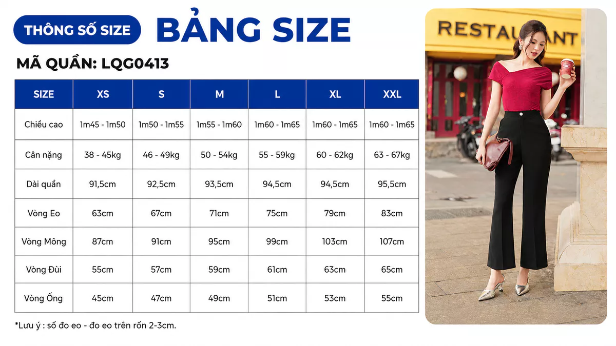 Quần Tây Nữ Ống Loe GUMAC Chiều Dài 93cm Quần Có Ủi Li Đính Nút Vàng LQG0413