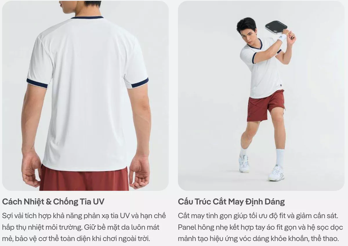 Áo thun thể thao nam cổ V Pickleball ZeroMark nhanh khô KHÔNG ĐỂ LẠI VỆT MỒ HÔI Coolmate