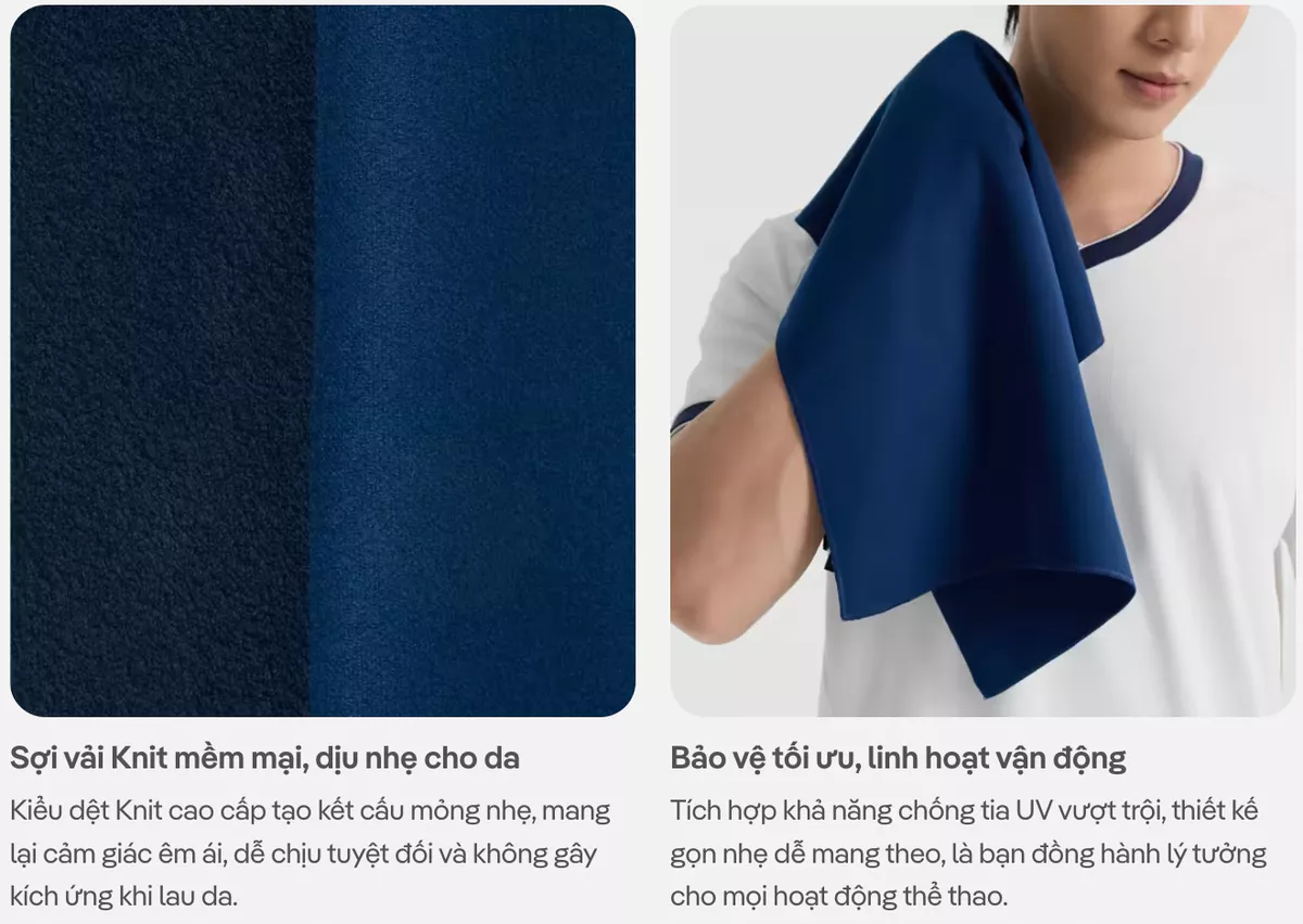 Khăn thể thao đa năng ActiveDry Lite mềm mại thấm hút, khăn tập gym Tennis, Pickleball, bơi Coolmate