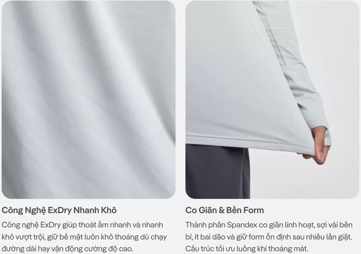 [TẶNG ÁO BA LỖ]Áo Hoodie Quick Dry Sun Protection UPF50 chống UV, áo đa năng câu cá, trekking, áo shipper Coolmate
