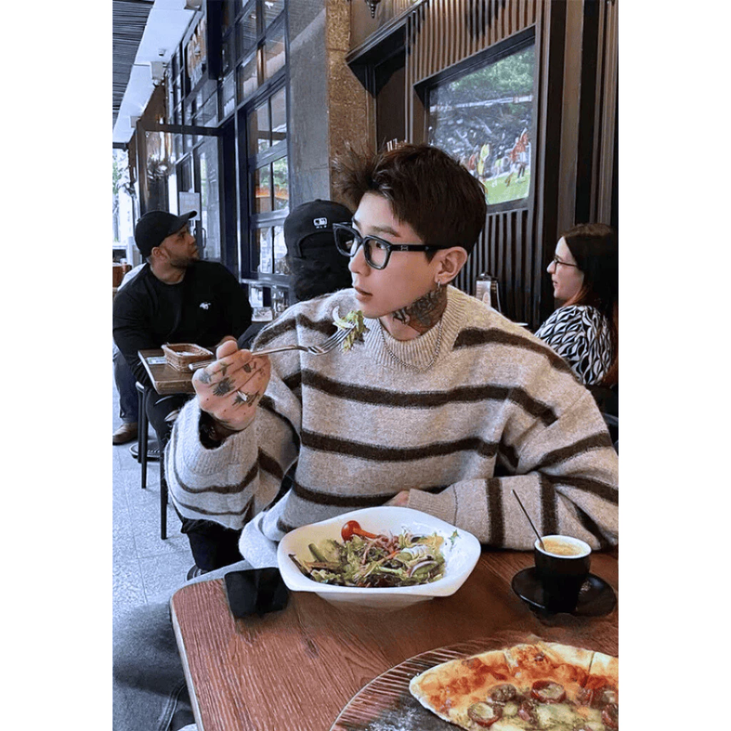 Áo Len Sweater Kẻ Sọc Đen 𝐂𝐎𝐎𝐋𝐂𝐑𝐄𝐖 Cổ Tròn Nam Nữ Unisex Form Rộng Phong Cách Hàn Quốc ALD 03 ALD075