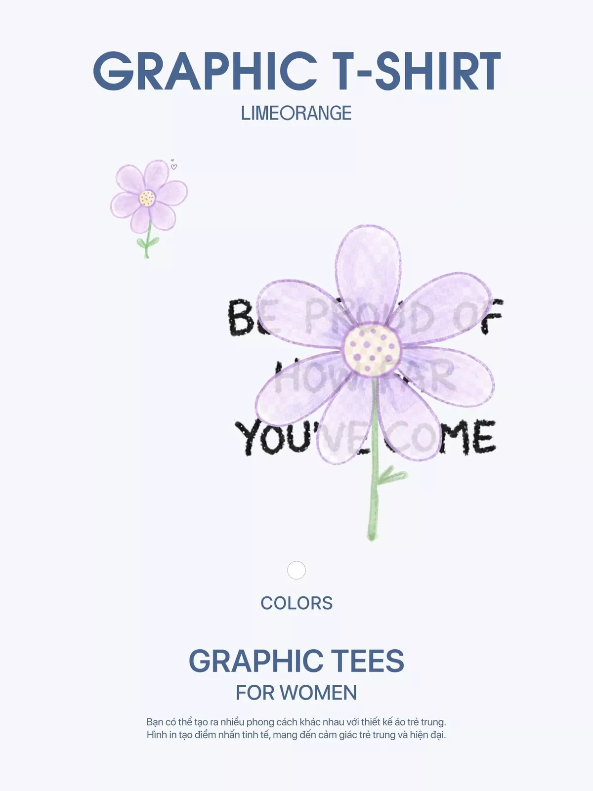 Áo Thun Boxy Fit Graphic Flower LIMEORANGE LU26101108