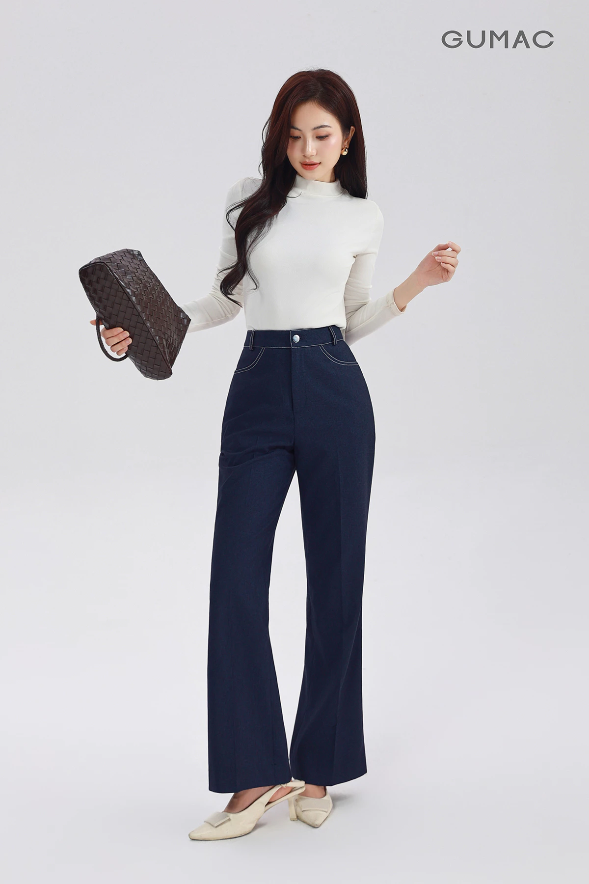 Áo Thun Nữ Dài Tay GUMAC Form Slim Cổ Cao Ôm Vừa Tôn Dáng Chống Nắng LATE0927 - LATG09038