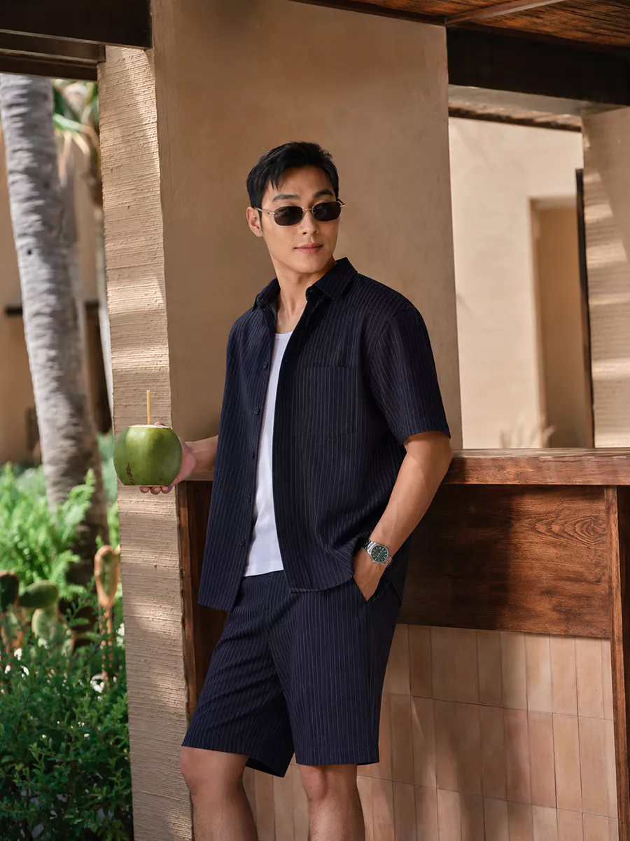 Bộ Sơ Mi Nam 5S FASHION Chất Cotton Thoáng Mát, Thiết Kế Kể Sọc Thời Thượng MBSM26042