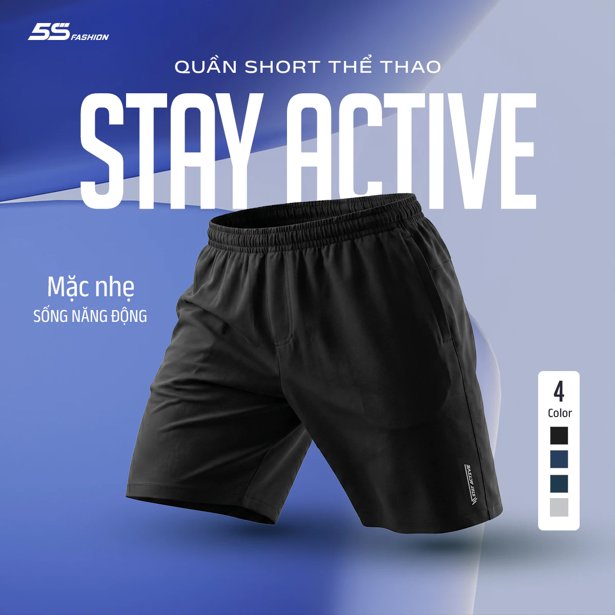 Combo 2 Quần Short Thể Thao Nam 5S FASHION Mát,Nhẹ Phong Cách Khỏe Khoắn 2C-M0QST26030