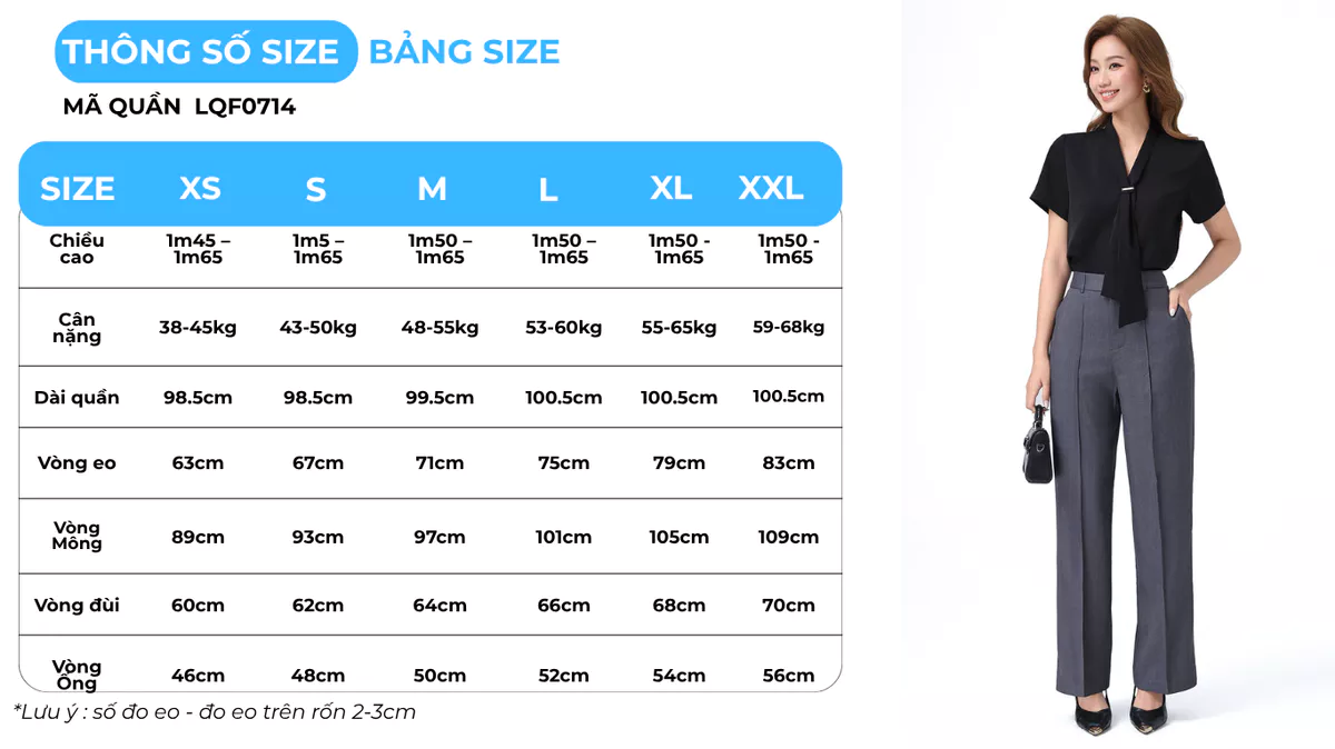 [NHẬP MÃ AFFTHAG GIẢM 99K] Quần Ống Suông Nữ 98cm GUMAC Quần Tây Công Sở Lưng Cao May Ly Chất Xược Hàn Tôn Dáng LQF0714