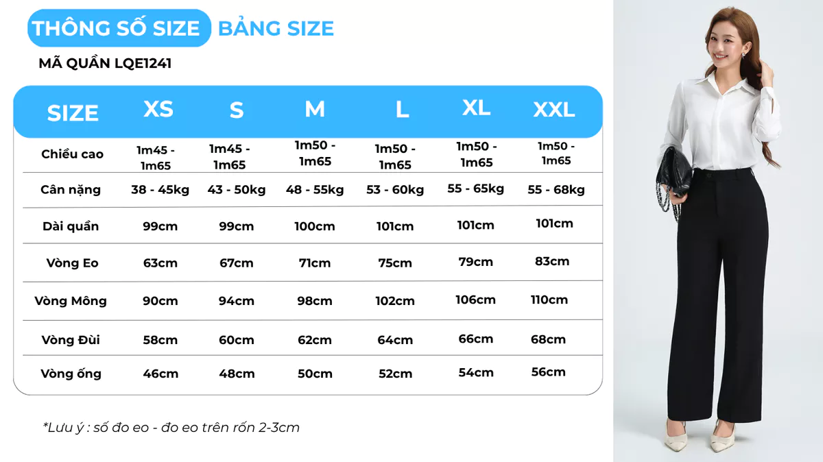 [NHẬP MÃ AFFTHAG GIẢM 99K] Quần Ống Suông Nữ 99cm GUMAC Quần Tây Công Sở Lưng Cao Cài Quai Dê Chất Tuyết Mưa LQE1241