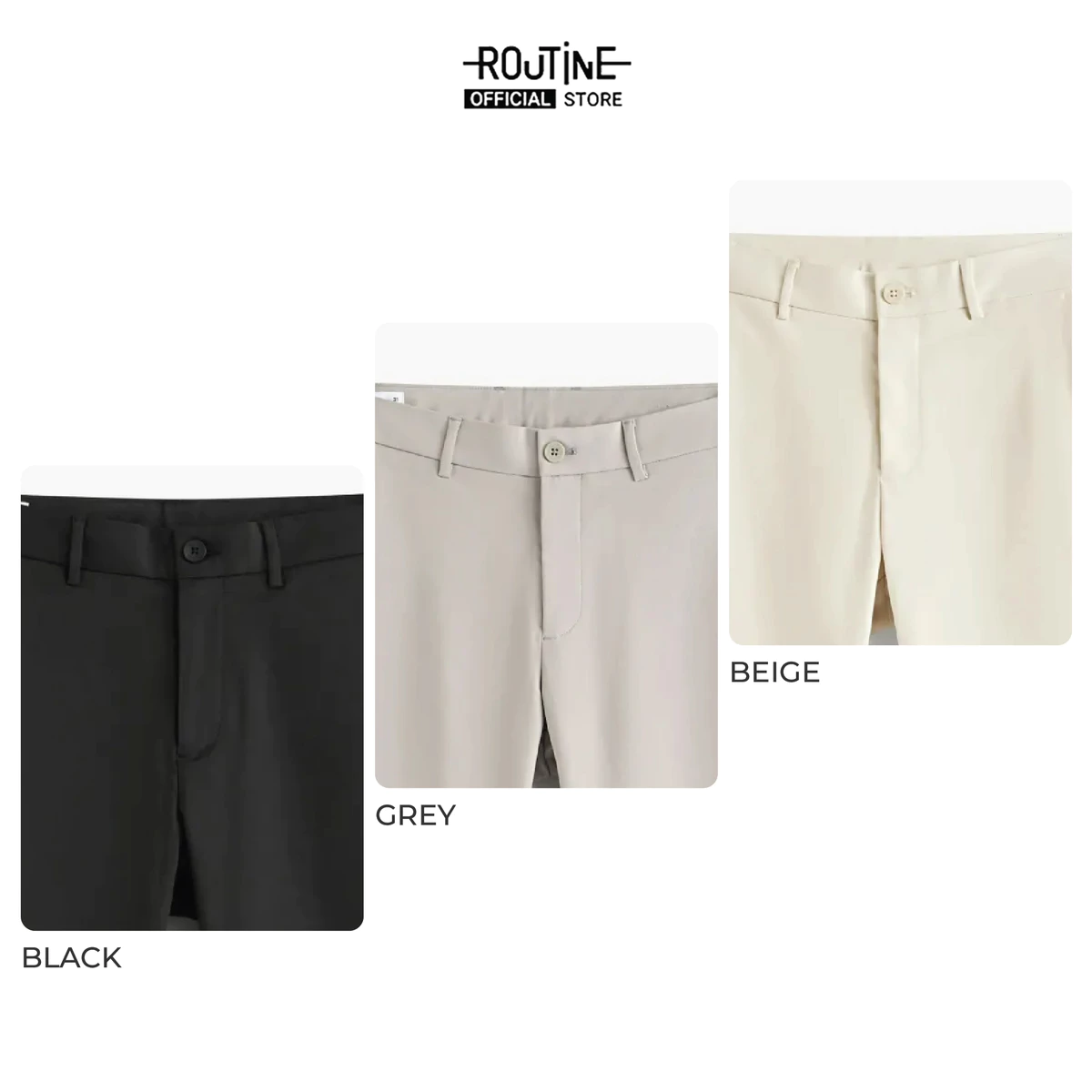 Quần Dài Kaki Nam Vải Dobby Texture Form Slim Cropped - Routine 10S25PCA010