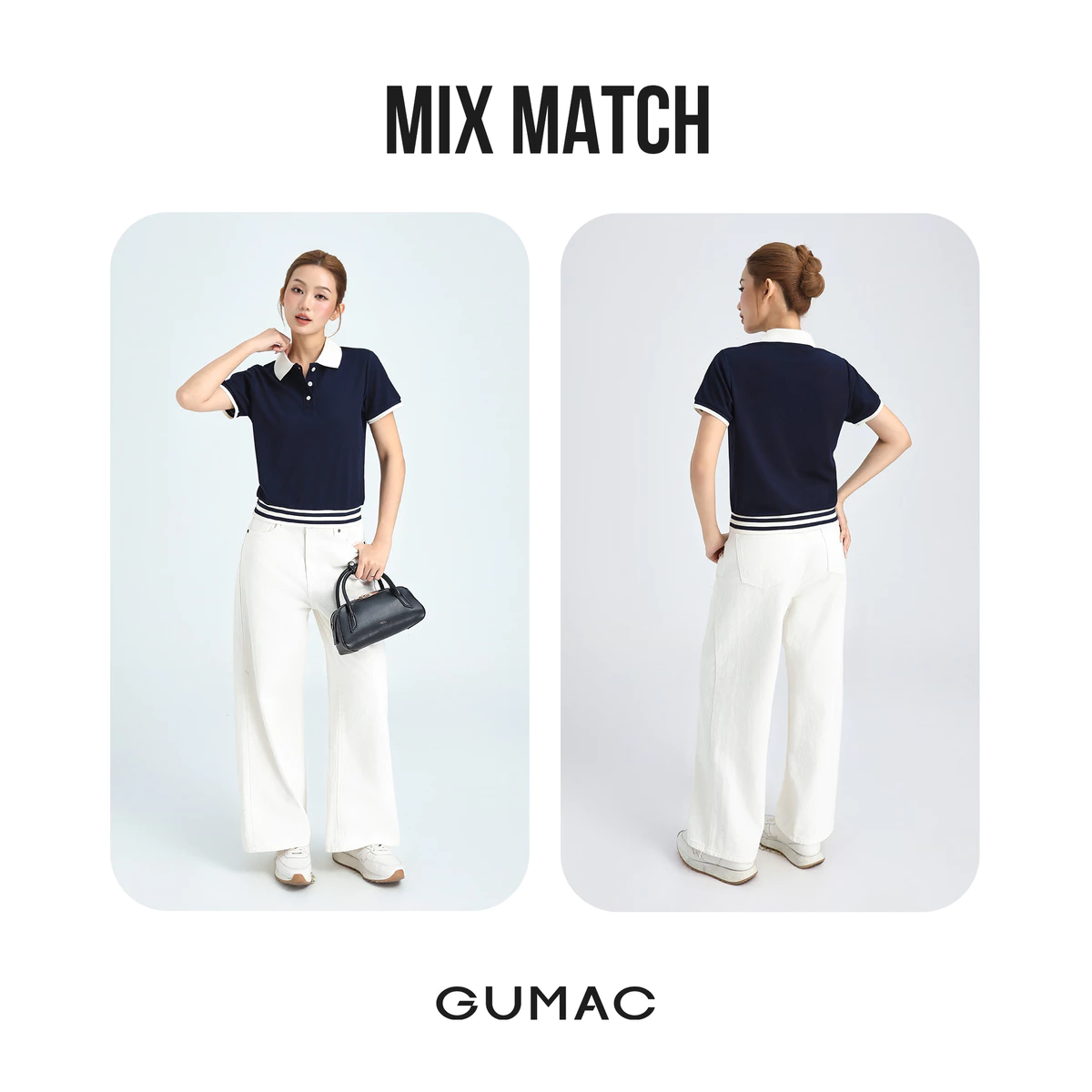 [MUA 2 GIẢM 100K] Áo Polo Nữ GUMAC Áo Thun Có Cổ Chất Tổ Ong Thoáng Mát Bigsize Phối Sọc Trẻ Trung Năng Động APG01024