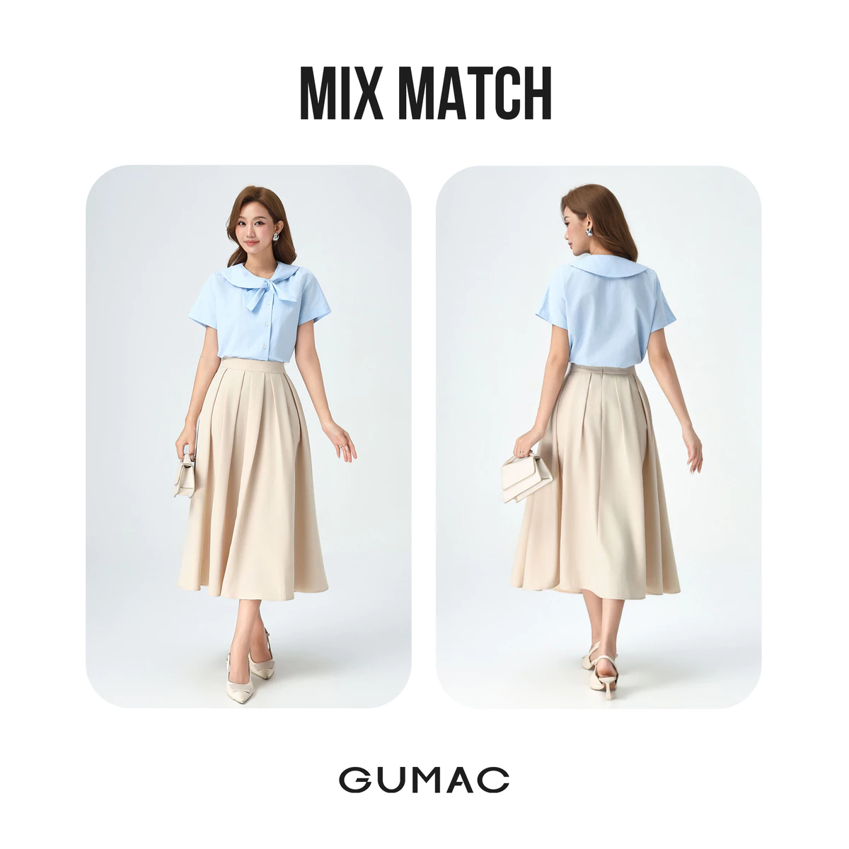 [MUA 2 GIẢM 80K] Chân Váy Xếp Ly Dáng Dài GUMAC Chân Váy A Lưng Cao Có Túi Vải Cotton Lạnh Cao Cấp LVE1001