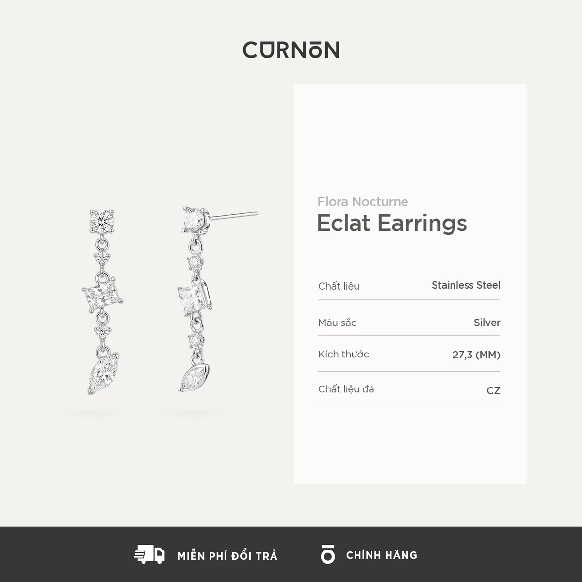 Flora Nocturne Earring Collection - Bộ Sưu Tập Khuyên Tai Nữ Thời Trang Curnon  - Thép Không Gỉ