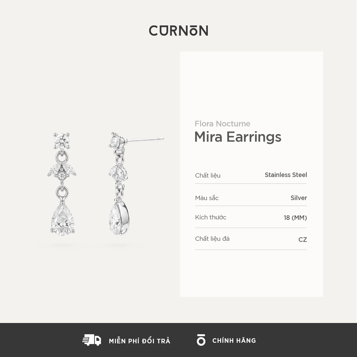 Flora Nocturne Earring Collection - Bộ Sưu Tập Khuyên Tai Nữ Thời Trang Curnon  - Thép Không Gỉ