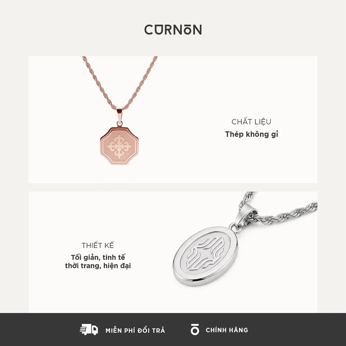 Bộ Sưu Tập Dây Chuyền Nam Curnon Long Chain Collection - Trang Sức Vòng Xích Phong Cách Mạnh Mẽ, Cá Tính
