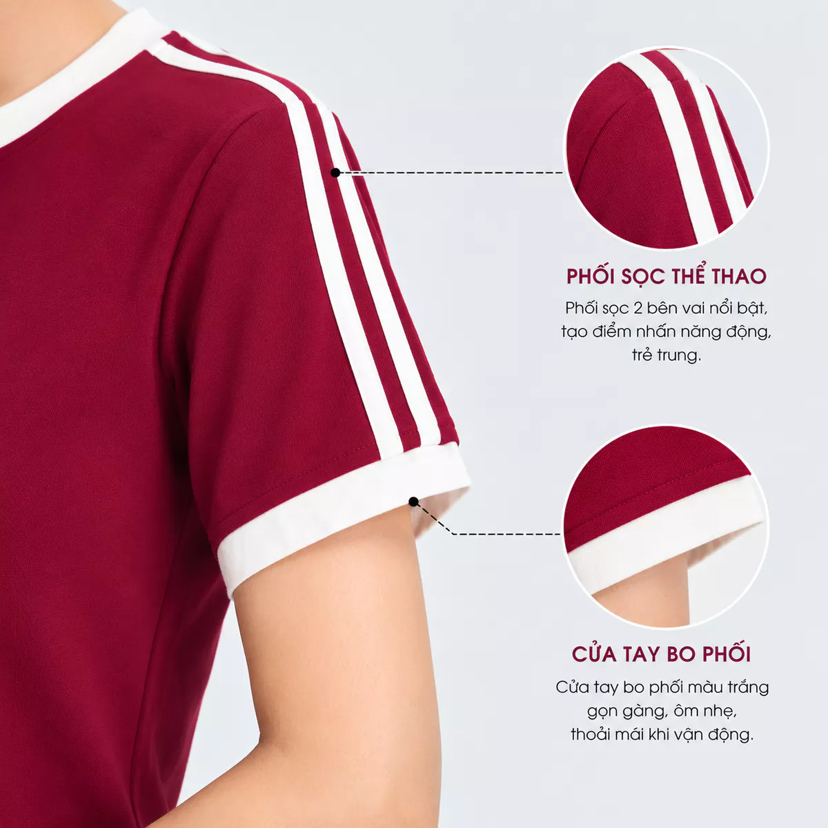 Áo Thun Nữ Gmorning - GUMAC Form Lửng Tay Ngắn Phối Sọc Cá Tính Trẻ Trung Năng Động YATG06045
