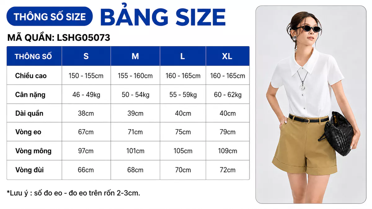 Quần Short GUMAC Nữ Form A Cơ Bản Lưng Rời 2 Túi Dọc Nút Baget Lai Lật Thời Trang LSHG05073