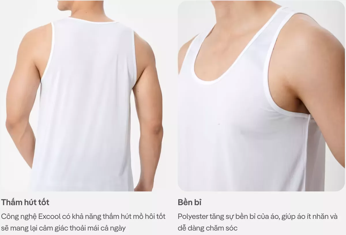 Set đồ nam mặc nhà Áo ba lỗ, áo thun Excool và Quần short đùi kẻ sọc (màu ngẫu nhiên), đồ đi ngủ thoáng mát Coolmate