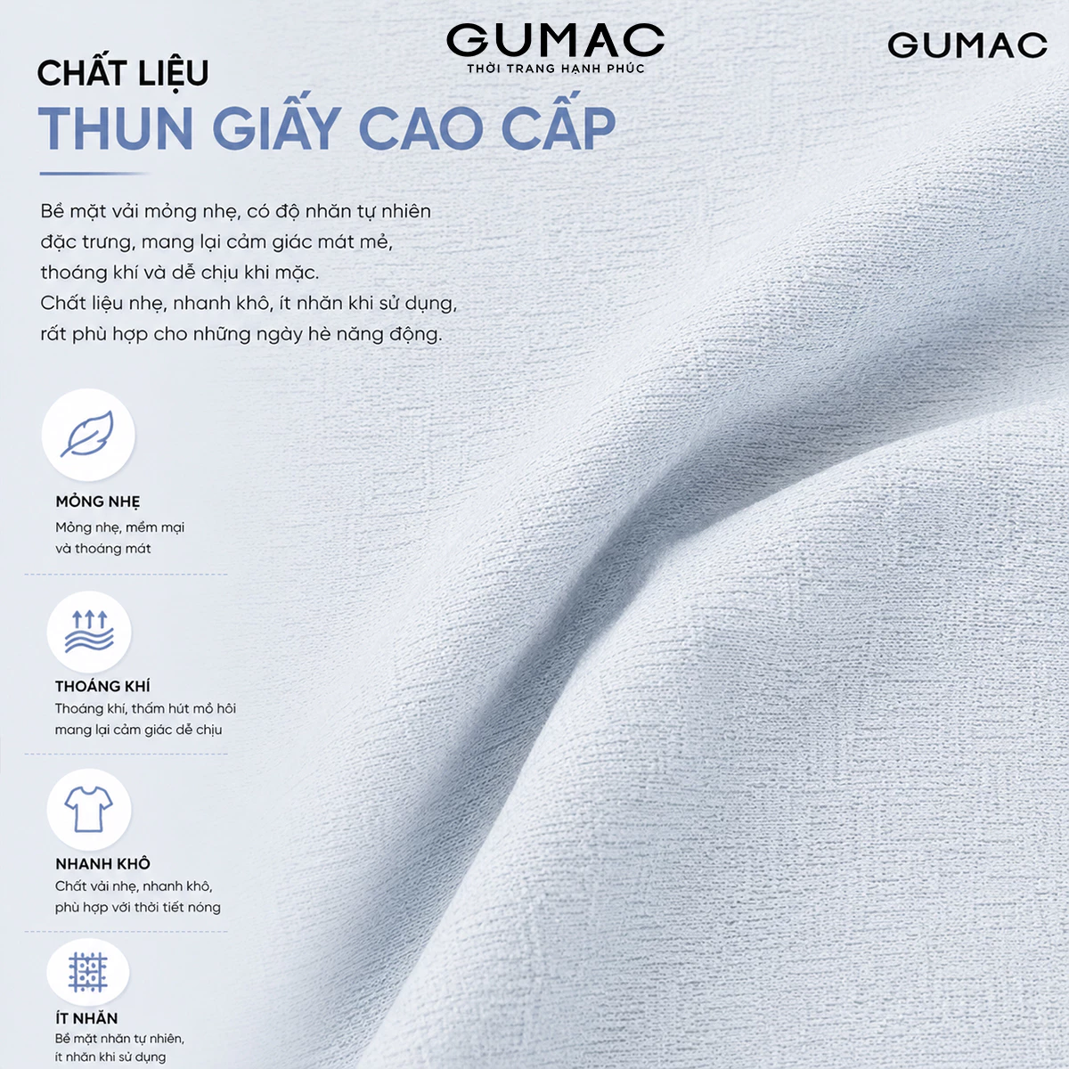 Áo Thun Nữ GUMAC Form Ôm Tay Dài Cổ Tròn Viền Nẹp Tinh Tế Nữ Tính LATG05057